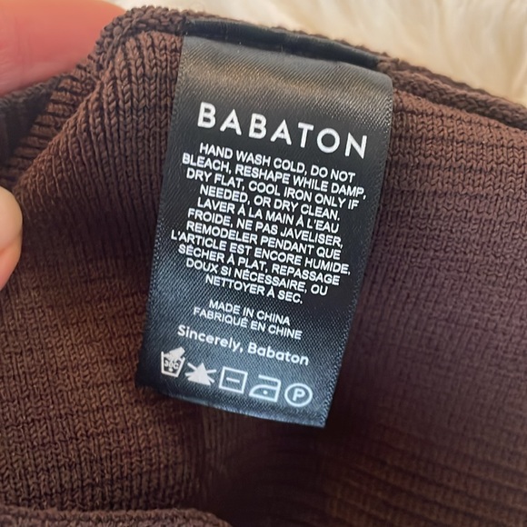 Aritzia babaton sculpt knit criss cross chocolate brown tank - Picture 4 of 4